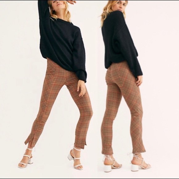 Free People Flyin High Plaid High Rise Skinny Pant - Picture 3 of 8